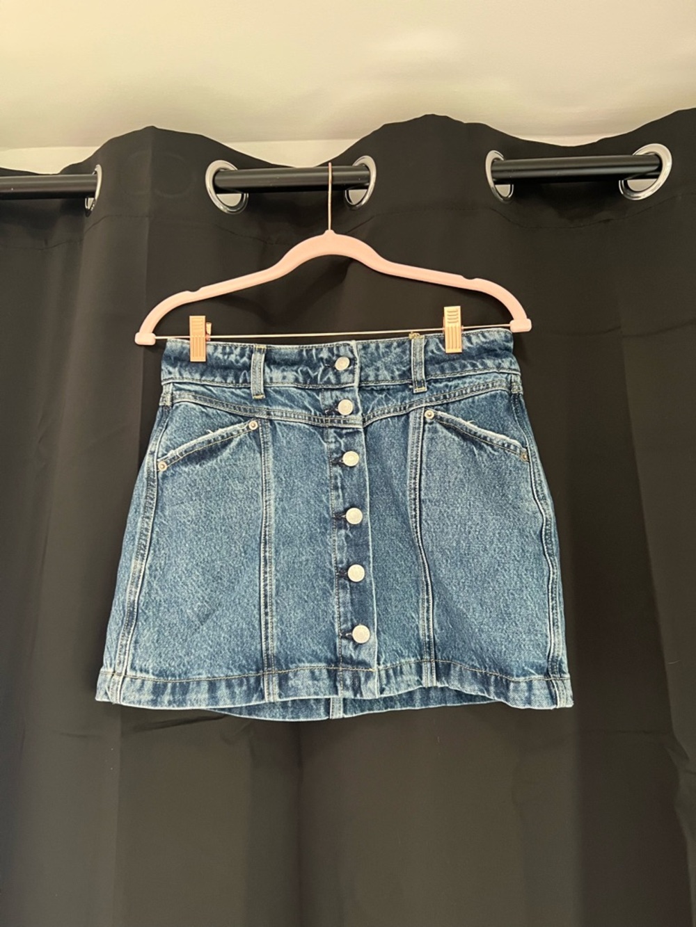 Arizona Jean Company Blue Button-Front Denim Mini Skirt